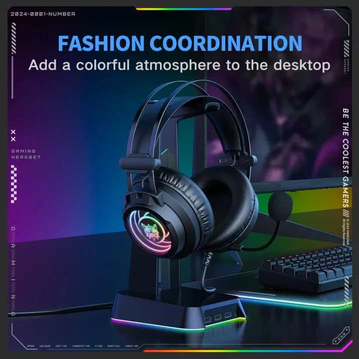 Onikuma X80 Abyss Mirror Wired Gaming Headphone with Microphone (Black) - Image 3