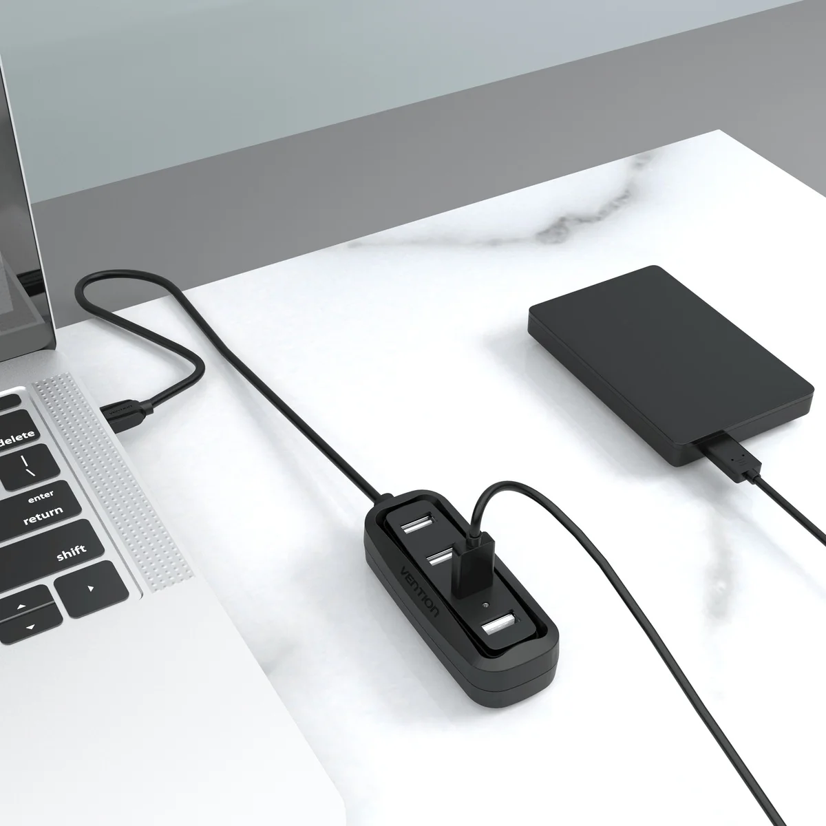 Vention 4-in-1 USB 2.0 Hub - 1M (VAS-J43-B100) - Image 4